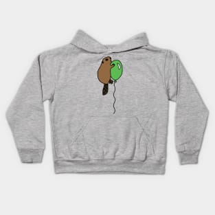 Beaver with Balloon Kids Hoodie